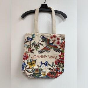 Johnny Was Floral Canvas Tote Bag